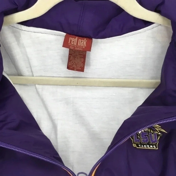 Red Oak Vintage Women’s LSU Rain Jacket With Hood - Picture 4 of 6
